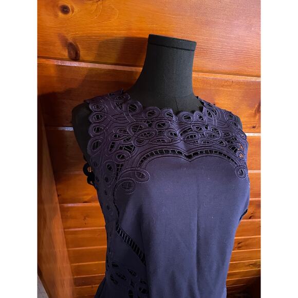 Ted Baker London Verita Cutout Sheath Shift Navy Blue Dress sz 3 / sz M - Picture 2 of 10